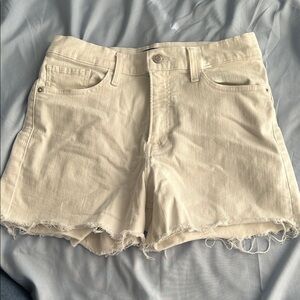 Women's Cream Denim Shorts